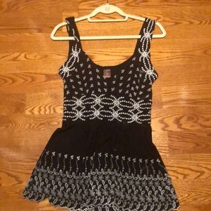 Language brand, low-cut sleeveless tank/blouse